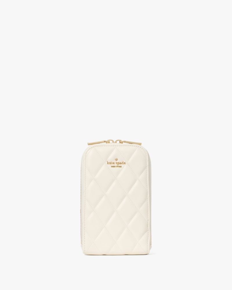 KateSpade Carey Quilted North South Phone Crossbody Meringue