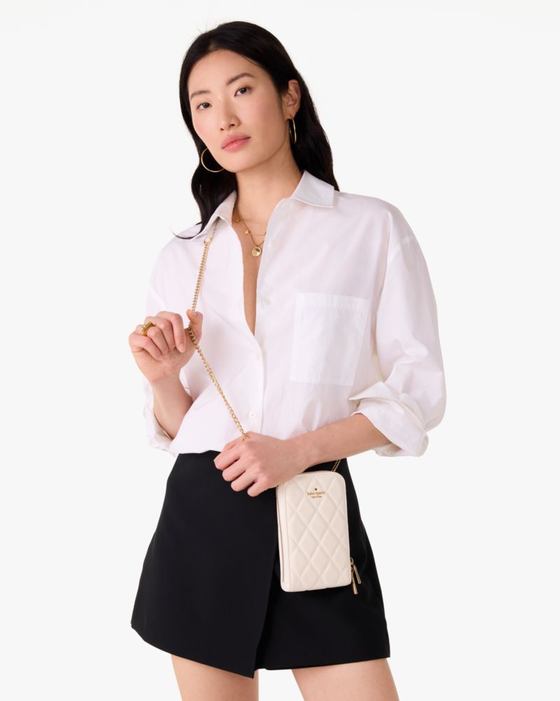 KateSpade Carey Quilted North South Phone Crossbody Meringue
