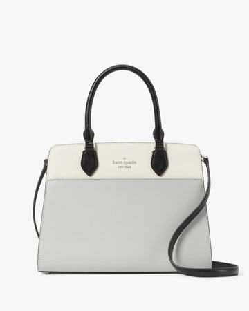 KateSpade Madison Colorblock Saffiano Leather Medium Satchel Platinum Grey Multi