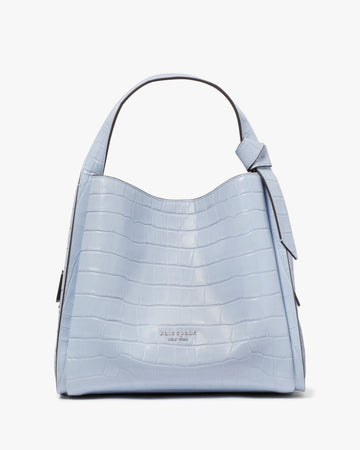 KateSpade Knott Croc embossed Medium Crossbody Tote North Star