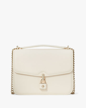 KateSpade Locket Large Flap Shoulder Bag Parchment