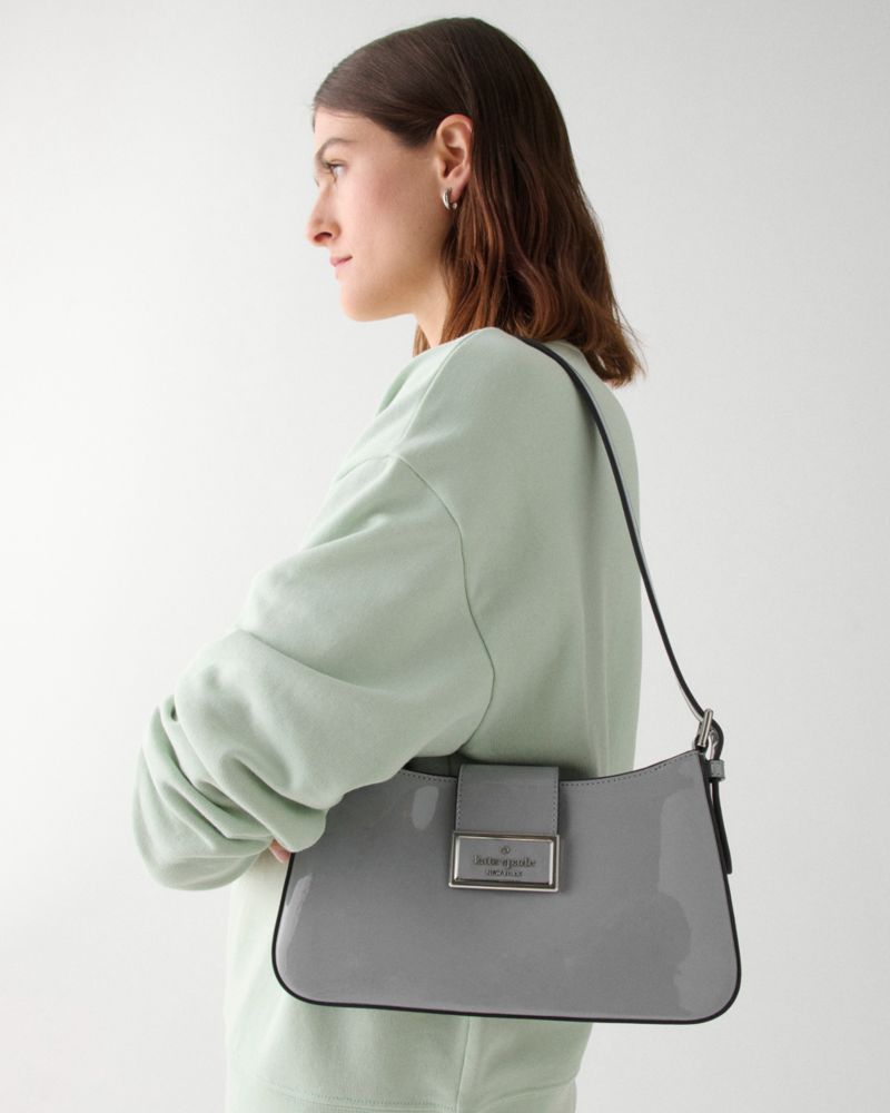 KateSpade Reegan Patent Fabric Small Shoulder Bag Pavement