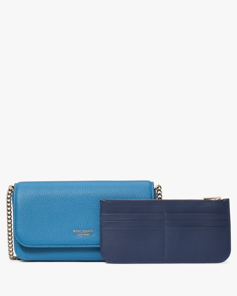 KateSpade Ava Flap Chain Wallet Back To School Blues