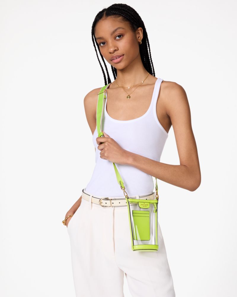 KateSpade Clare Clear Phone Crossbody Grasshopper Green