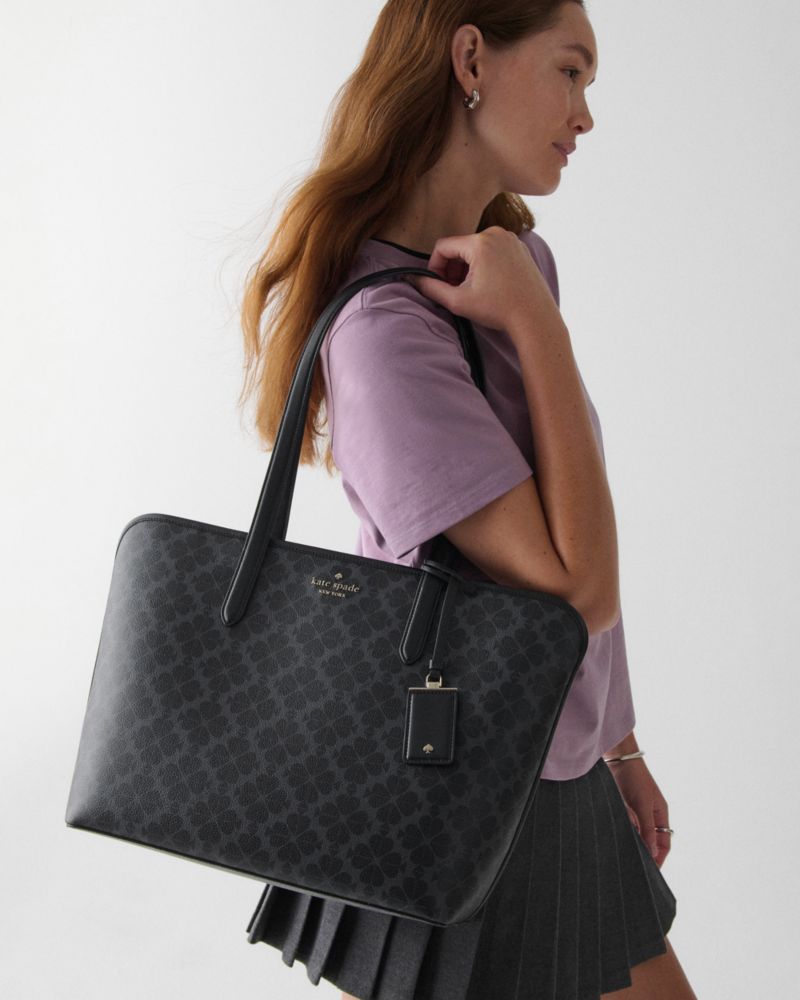 KateSpade Signature Spade Flower Large Tote Black