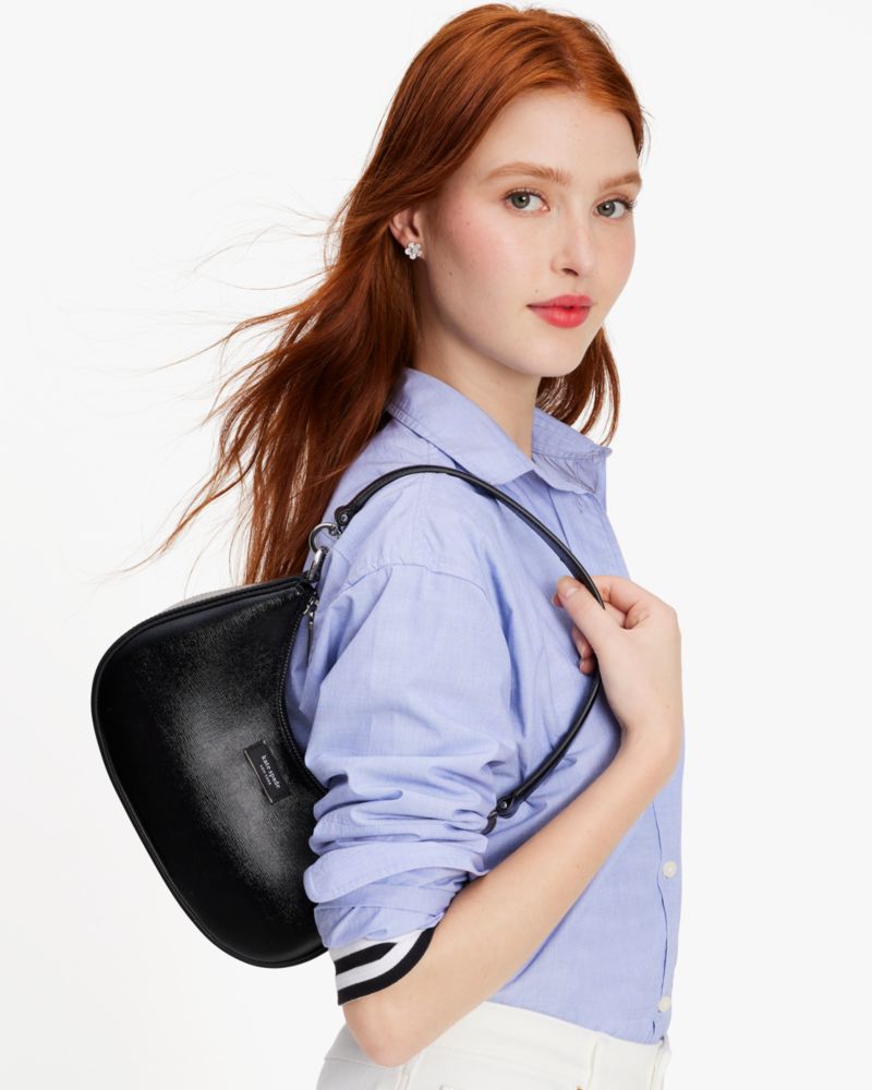 KateSpade Sam Icon Shiny Small Convertible Crossbody Black