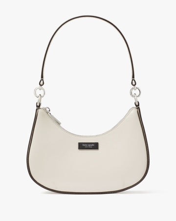 KateSpade Sam Icon Shiny Small Convertible Crossbody Parchment