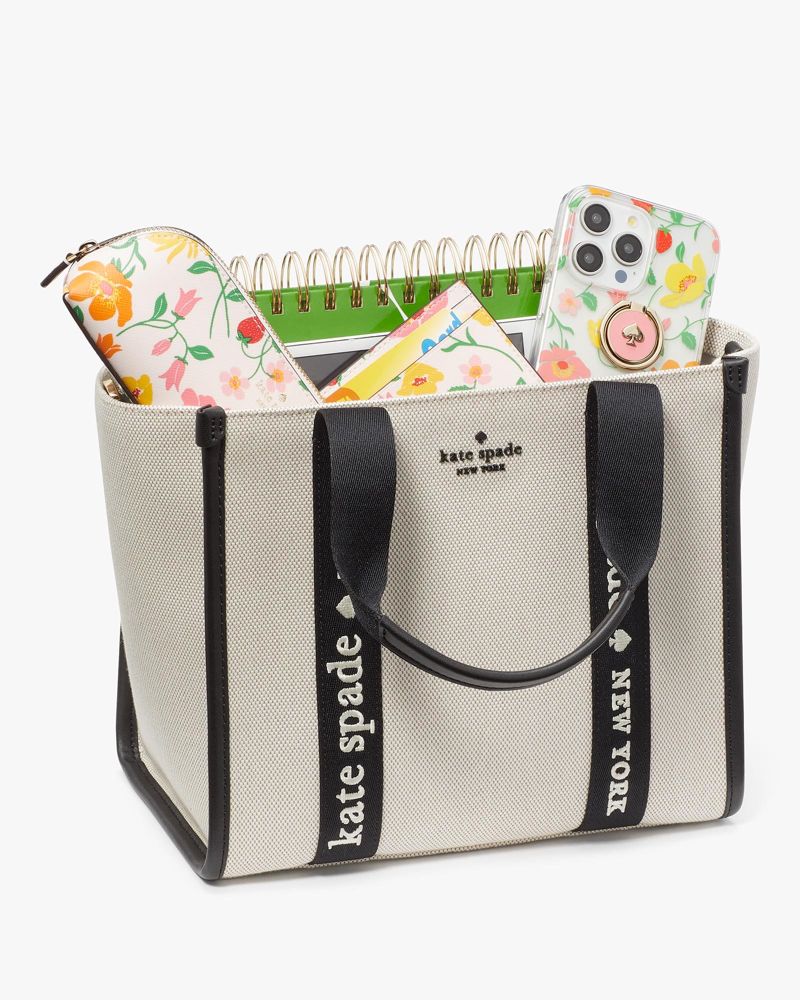 KateSpade Kip Canvas Small Tote Black