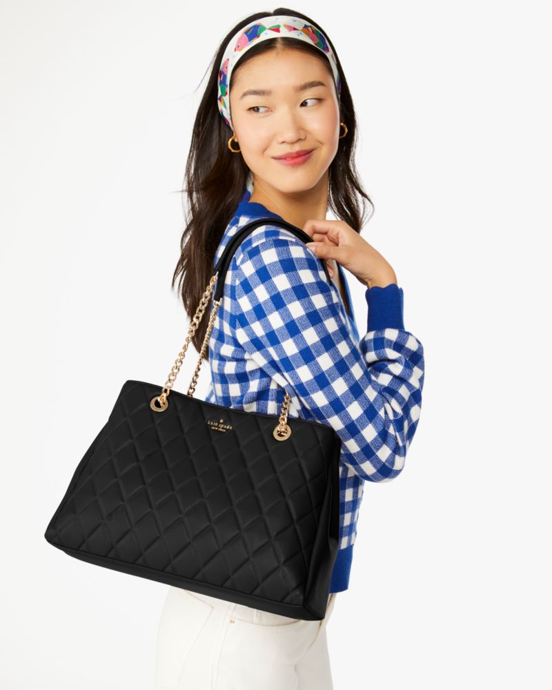 KateSpade Carey Quilted Tote Black
