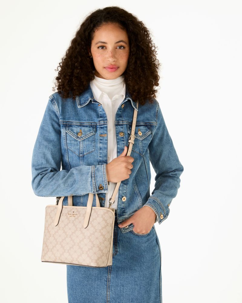 KateSpade Spade Flower Small Tote Dark Beige Multi