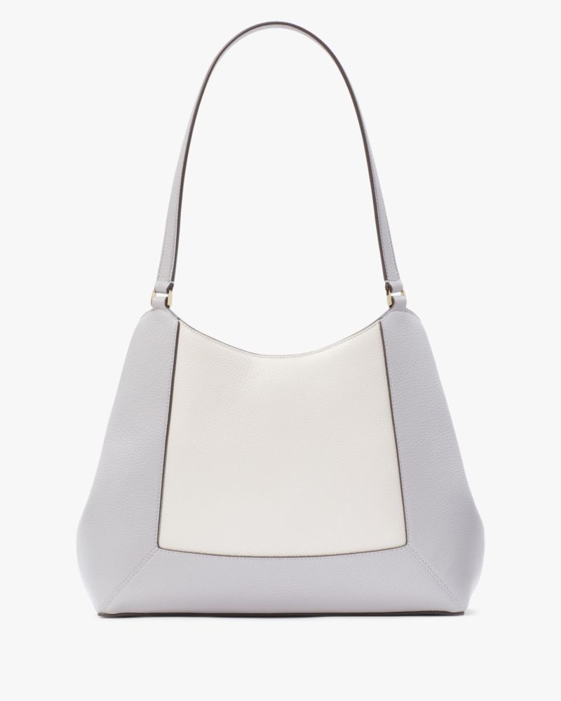 KateSpade Lena Colorblock Large Triple Compartment Shoulder Bag Mountain Grey Multi