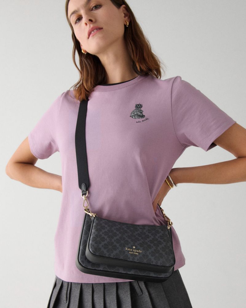 KateSpade Spade Flower Small Crossbody Black