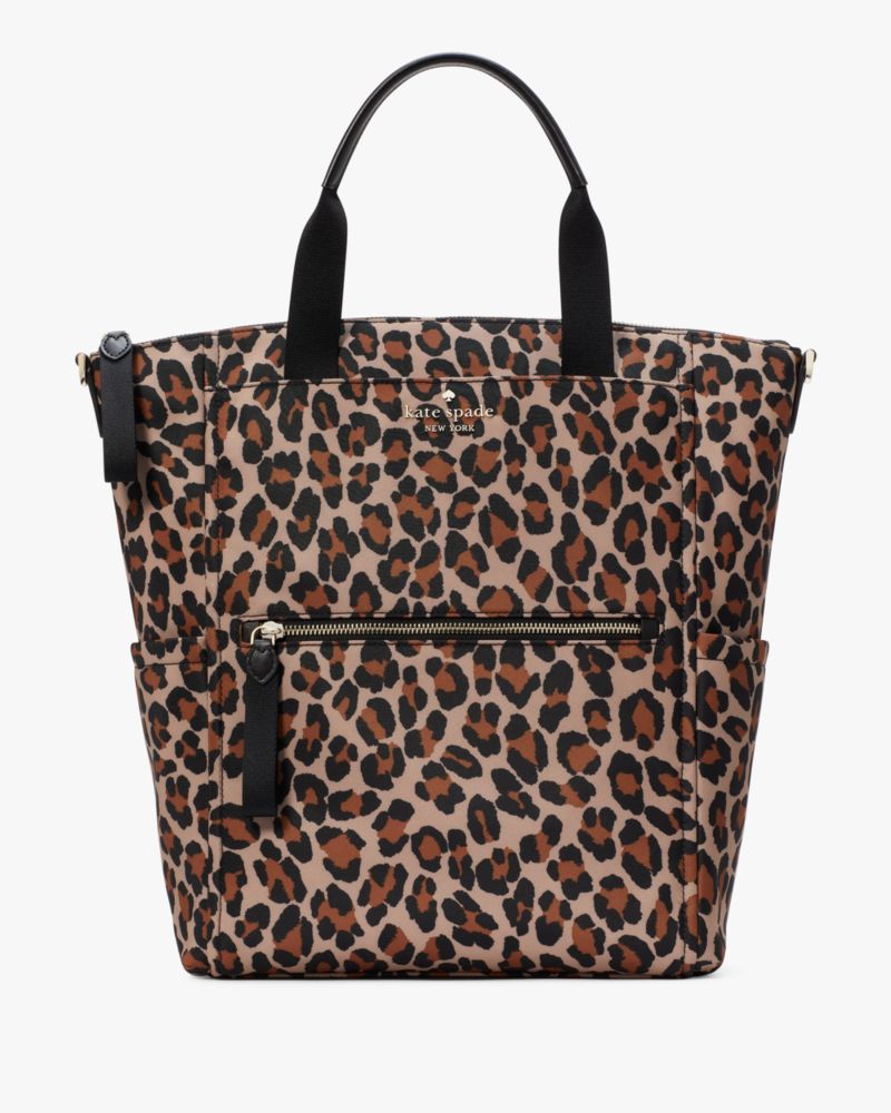 KateSpade Chelsea Spotted Leopard Large Convertible Backpack Brown Multi