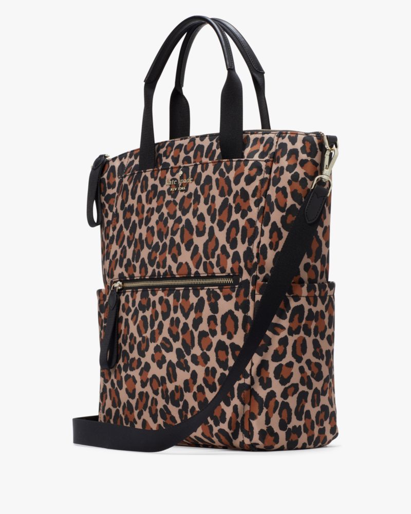 KateSpade Chelsea Spotted Leopard Large Convertible Backpack Brown Multi