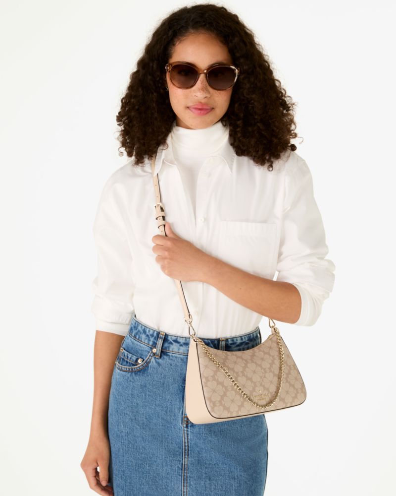 KateSpade Signature Spade Flower Medium Convertible Crossbody Dark Beige Multi