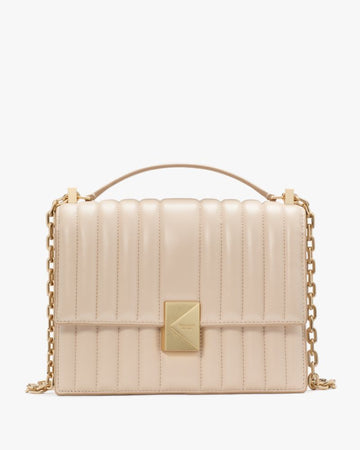 KateSpade Deco Quilted Chain Shoulder Bag Milk Glass