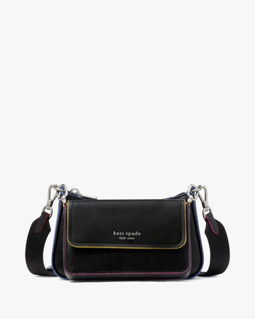 KateSpade Double Up Glitter Edge Crossbody Black Multi