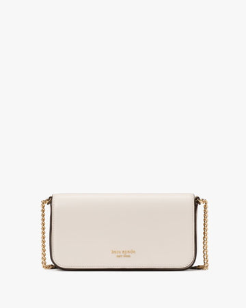 KateSpade Devin Colorblocked Flap Chain Wallet Timeless Taupe Multi