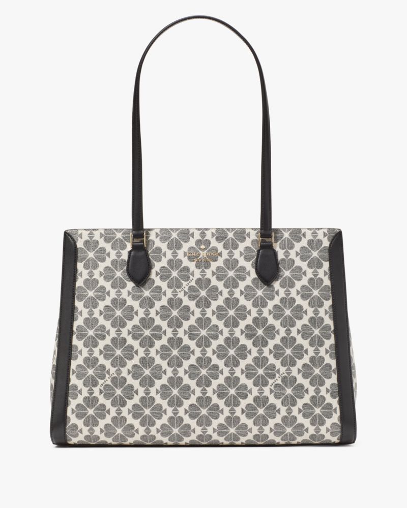 KateSpade Signature Spade Flower East West Large Laptop Tote Black Multi