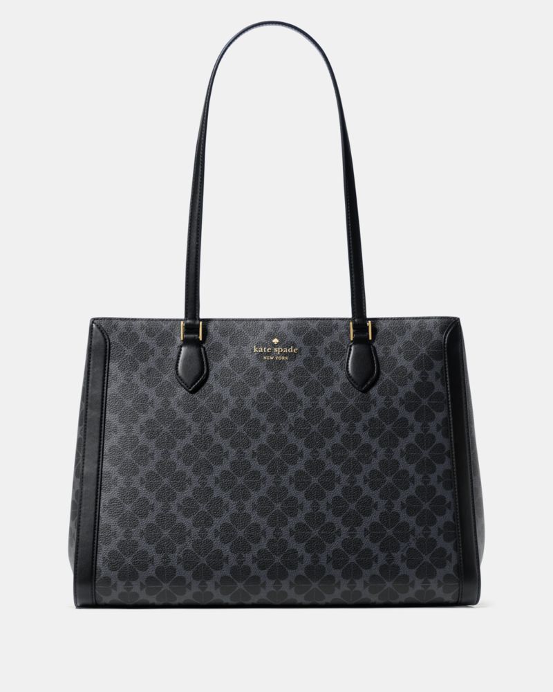 KateSpade Signature Spade Flower East West Large Laptop Tote Black