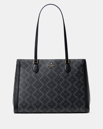 KateSpade Signature Spade Flower East West Large Laptop Tote Black