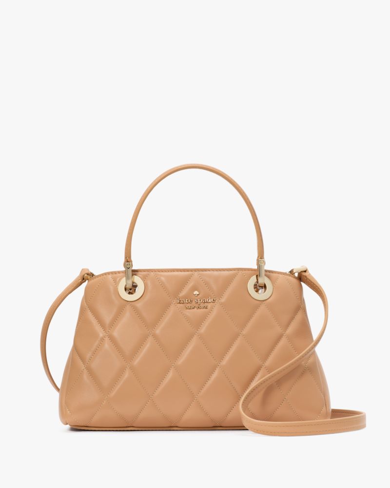 KateSpade Carey Small Quilted Sullivan Satchel Tiramisu Mousse
