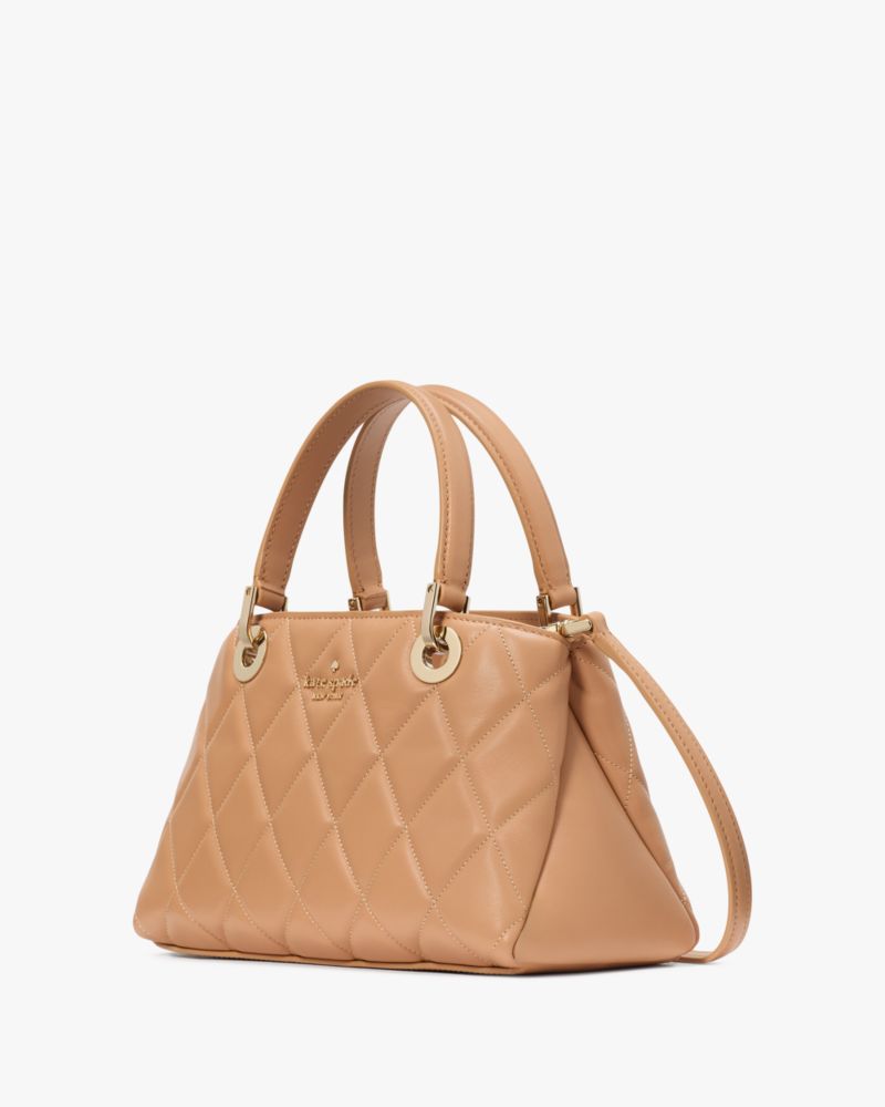 KateSpade Carey Small Quilted Sullivan Satchel Tiramisu Mousse