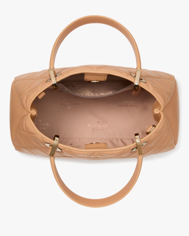 KateSpade Carey Small Quilted Sullivan Satchel Tiramisu Mousse