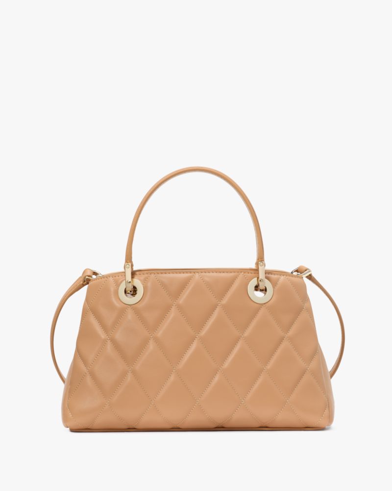 KateSpade Carey Small Quilted Sullivan Satchel Tiramisu Mousse
