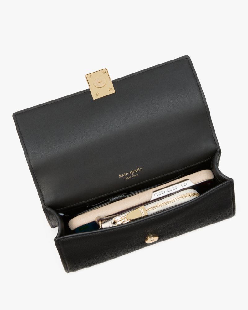 KateSpade Deco Mini Flap Chain Crossbody Black