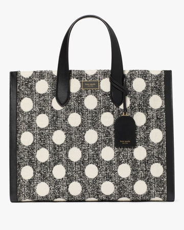 KateSpade Manhattan Dot Tweed Large Tote Black Multi