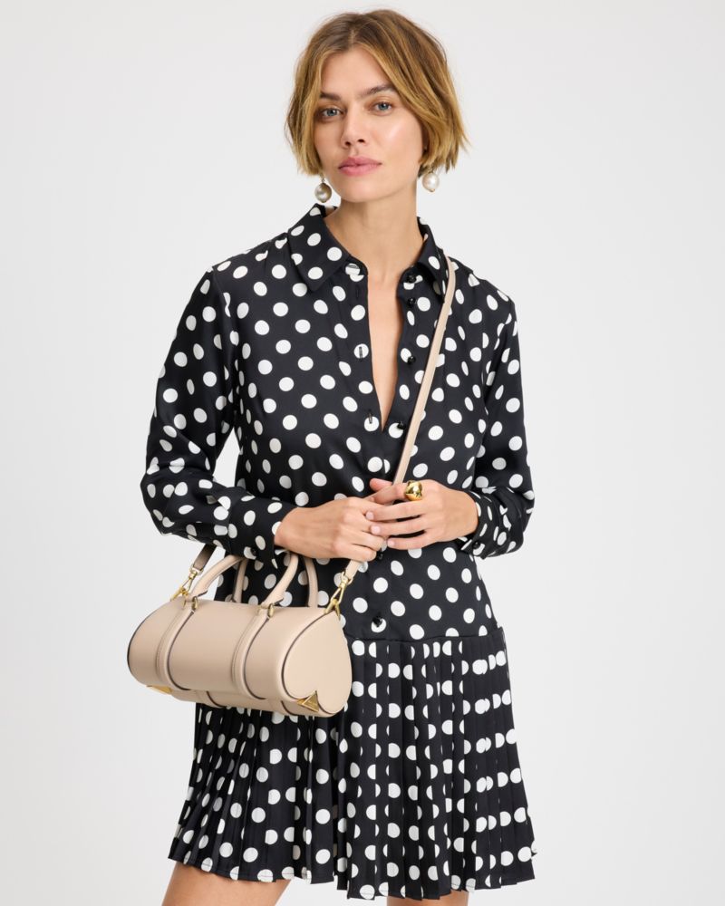 KateSpade Spade Icon Small Barrel Bag Milk Glass