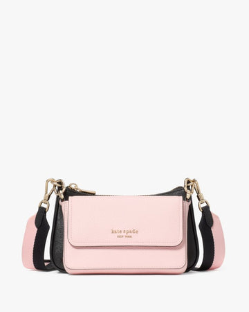 KateSpade Double Up Colorblocked Crossbody Pastry Pink Multi