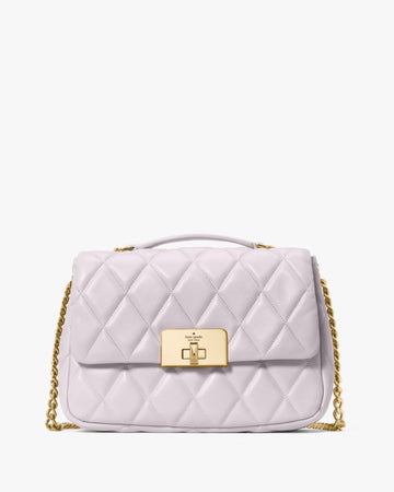KateSpade Carey Quilted Small Flap Crossbody Pale Amethyst