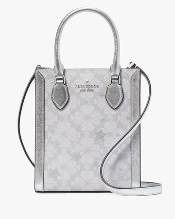 KateSpade Spade Flower Star Toss Small Tote Platinum Grey Multi