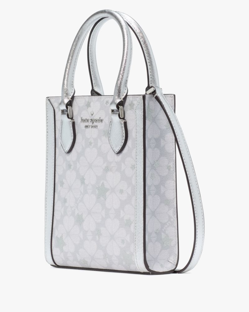 KateSpade Spade Flower Star Toss Small Tote Platinum Grey Multi