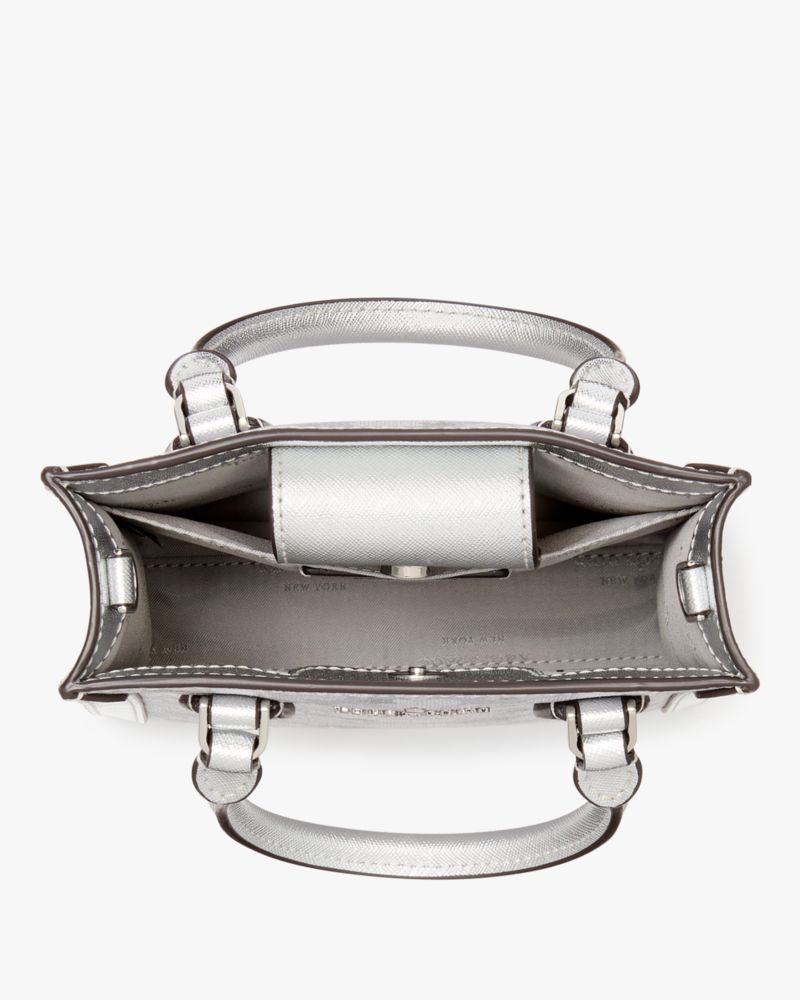 KateSpade Spade Flower Star Toss Small Tote Platinum Grey Multi