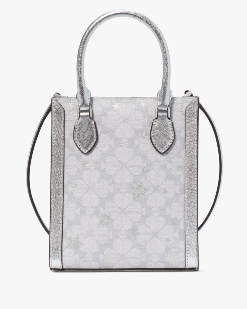 KateSpade Spade Flower Star Toss Small Tote Platinum Grey Multi