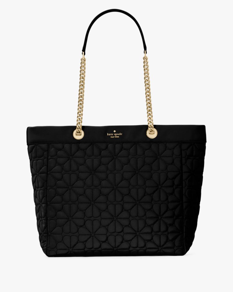 KateSpade Spade Flower Quilted Fabric XL Tote Black