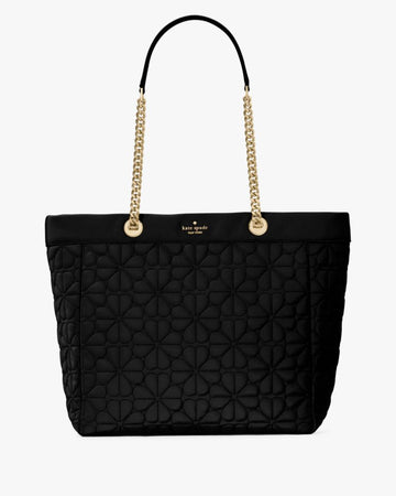 KateSpade Spade Flower Quilted Fabric XL Tote Black