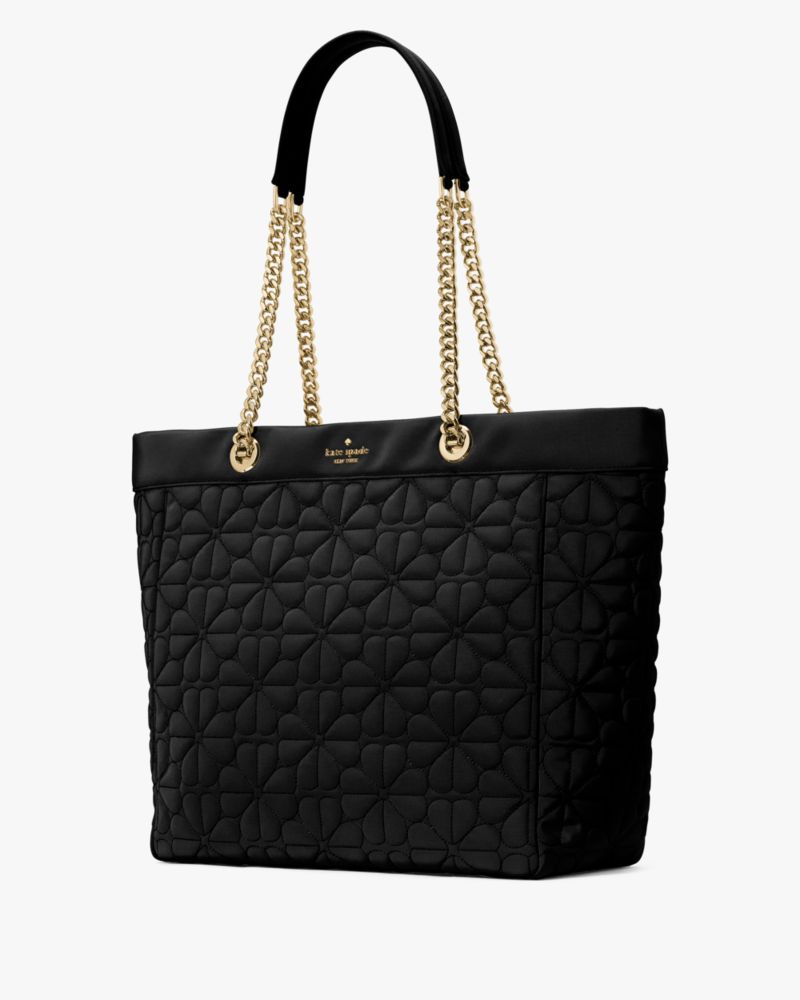 KateSpade Spade Flower Quilted Fabric XL Tote Black