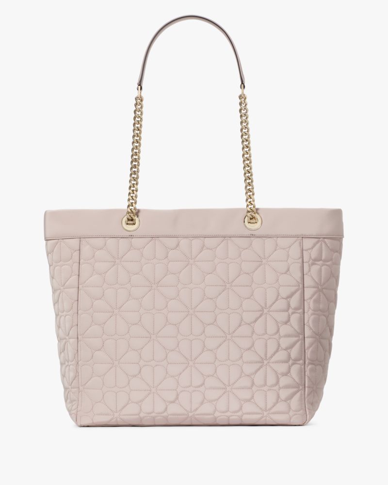 KateSpade Spade Flower Quilted Fabric XL Tote Cozy Grey