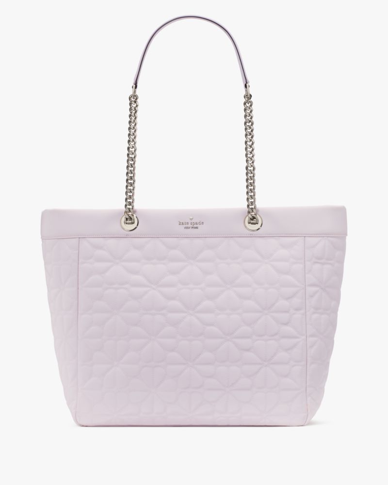 KateSpade Spade Flower Quilted Fabric XL Tote Pale Amethyst