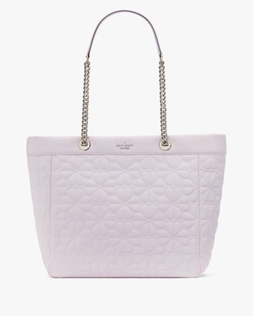 KateSpade Spade Flower Quilted Fabric XL Tote Pale Amethyst