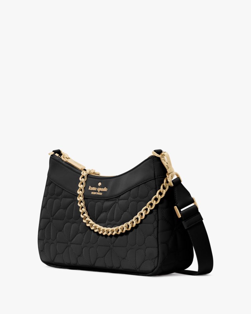 KateSpade Spade Flower Quilted Fabric Convertible Crossbody Black