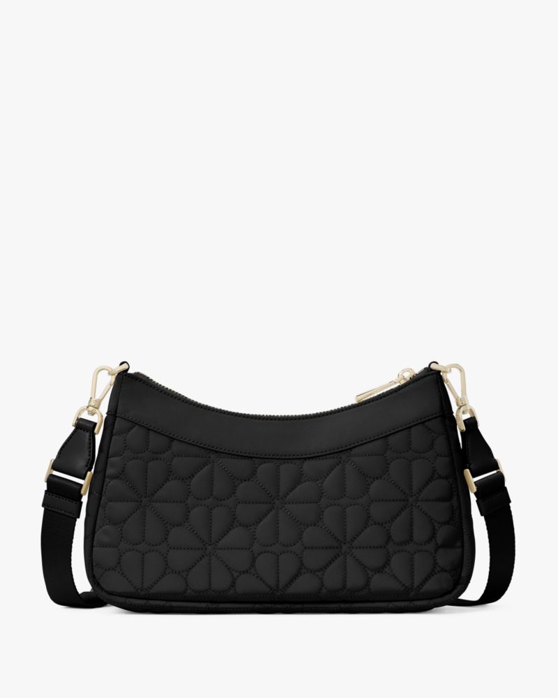 KateSpade Spade Flower Quilted Fabric Convertible Crossbody Black