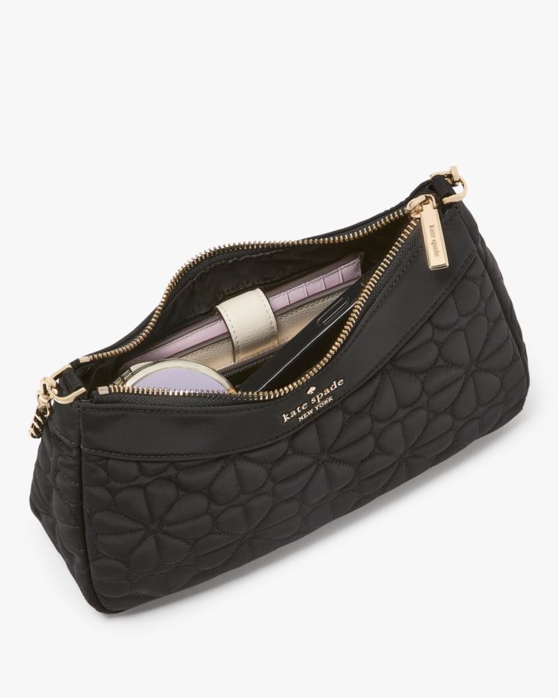 KateSpade Spade Flower Quilted Fabric Convertible Crossbody Black