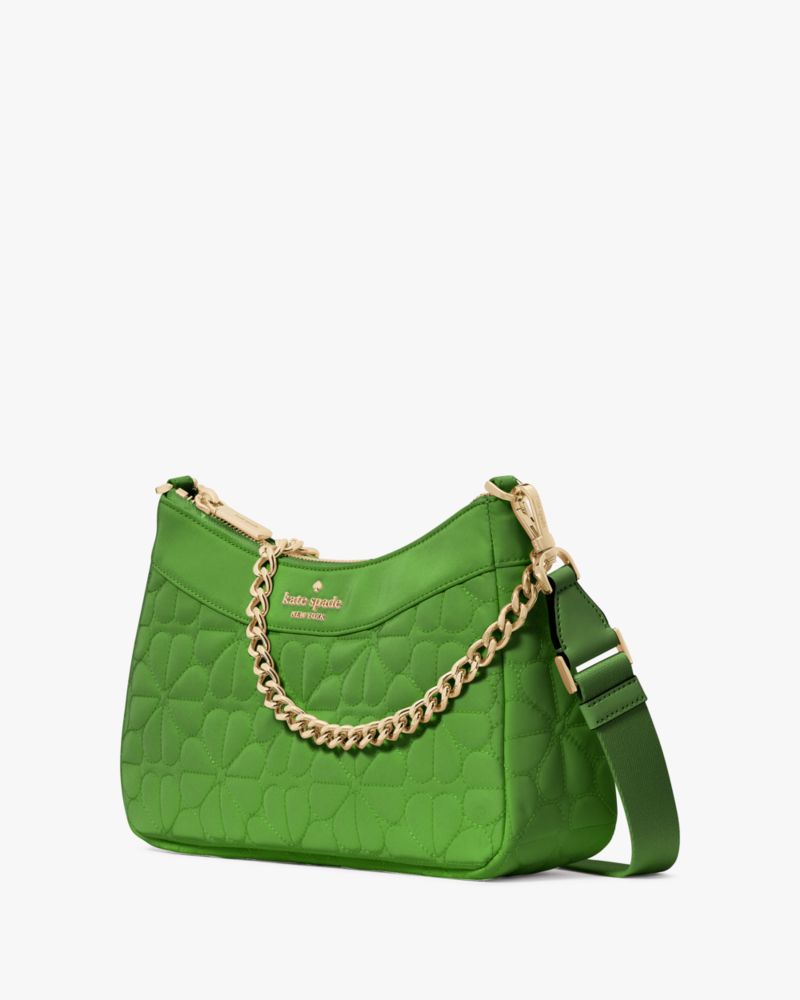 KateSpade Spade Flower Quilted Fabric Convertible Crossbody Ks Green