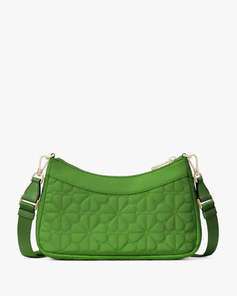 KateSpade Spade Flower Quilted Fabric Convertible Crossbody Ks Green