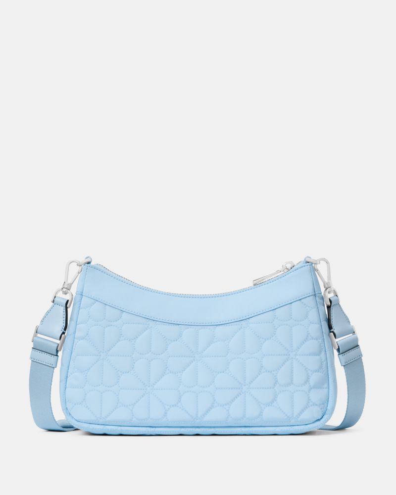 KateSpade Spade Flower Quilted Fabric Convertible Crossbody Montauk Blue
